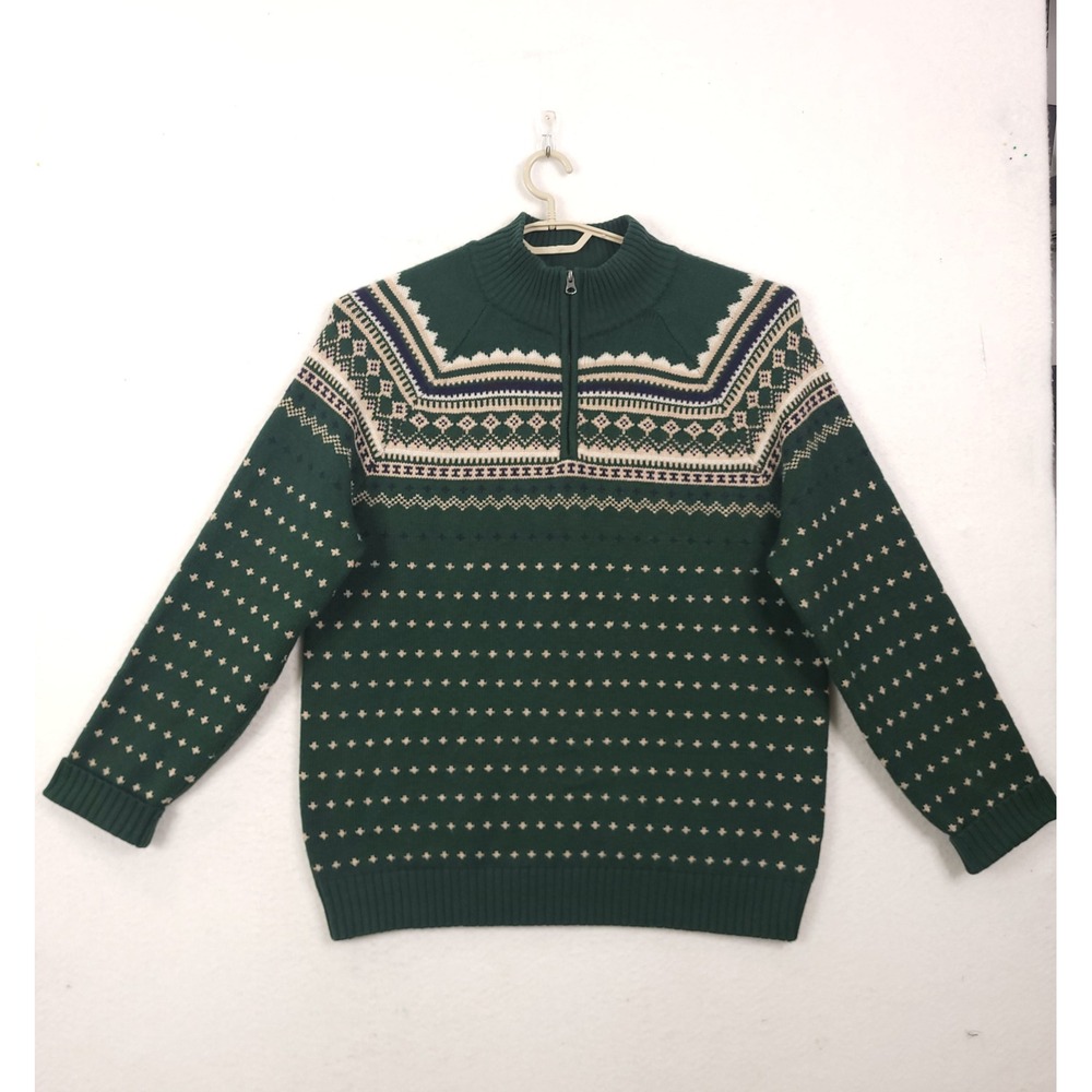J Crew Mercantile Sweater 2XL Fair Isle Wool Grandpa Dad Christmas Y2k Academia